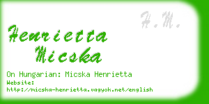 henrietta micska business card